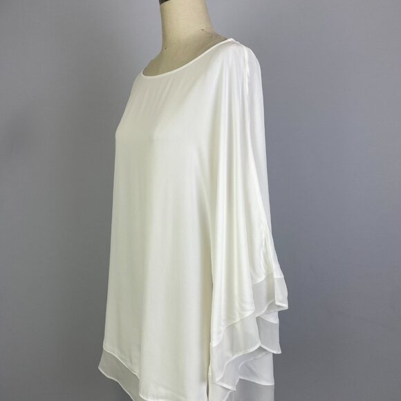 Zara Bat Sleeve Crepe and Chiffon Top - Picture 2 of 5